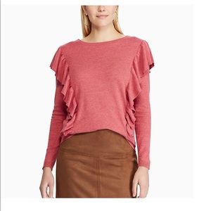 Mauve ruffle detail lightweight  sweater